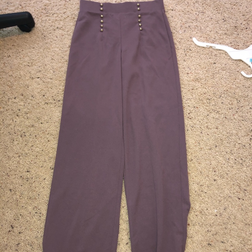 Purple High waisted dress pants